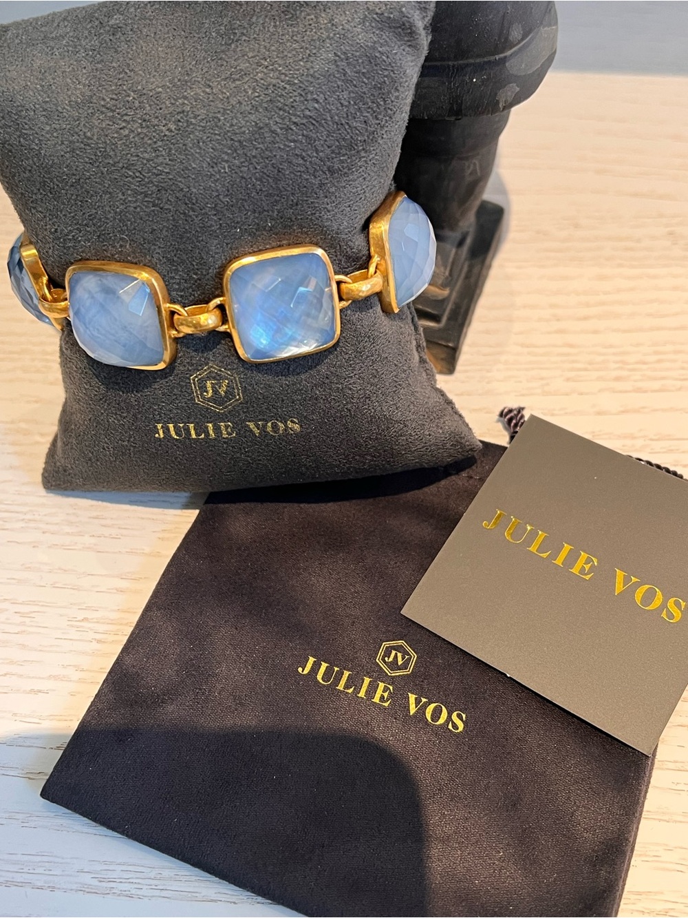 NWOT Julie Vos Catalina Bracelet Chalcedony Blue